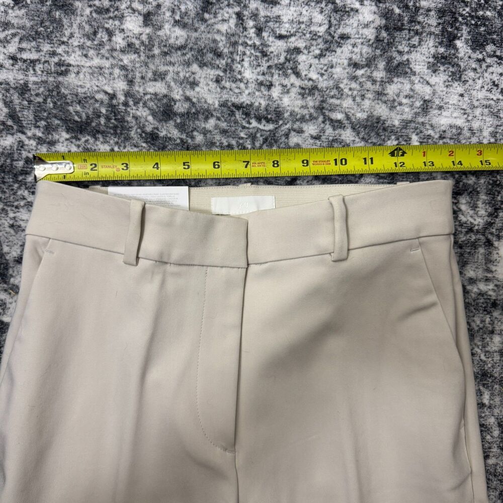 NWT H&M Elastic Waist Slacks Professional Cream Pants Womens US 4 - Picture 5 of 8